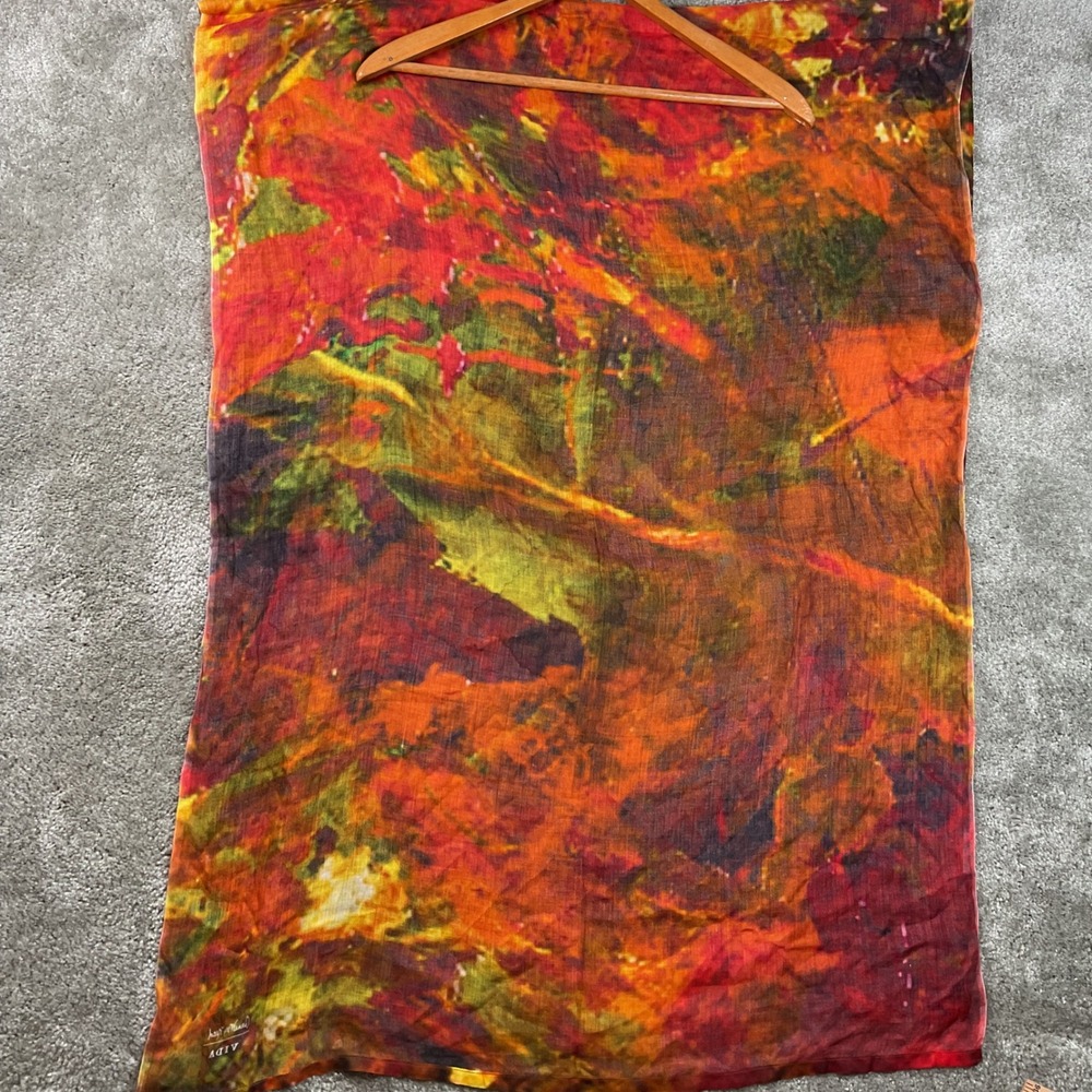 VIDA Scarf Womens Multicolor Excellent Abstract Painterly Modal Wrap Scarf